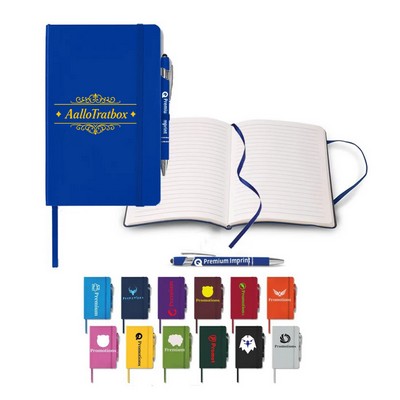 Soft Touch Journal with Pen Set-Screen Printing