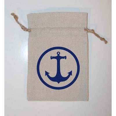 4"x6" Rebel Rough 100% Natural Cotton Bag w/Hemp Drawstring