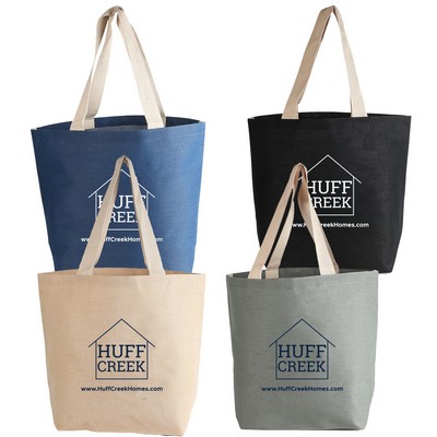 Eco-Friendly JUCO Boat Tote Bag with Durable Cotton Webbed Handles – Jute Cotton Blend Tote Colored